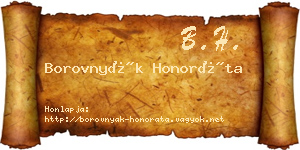 Borovnyák Honoráta névjegykártya